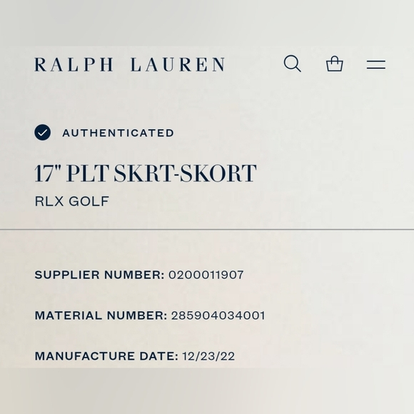 Ralph Lauren - RLX GOLF - 17" PLT SKRT-SKORT - Picture 3 of 4